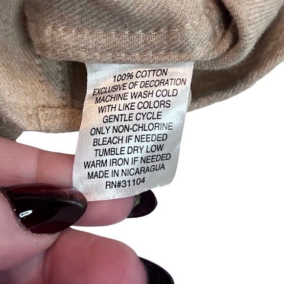 Crown & Ivy Shirt Mens Medium Beige Cozy Cotton Flannel Preppy Button Up Top - Picture 9 of 9